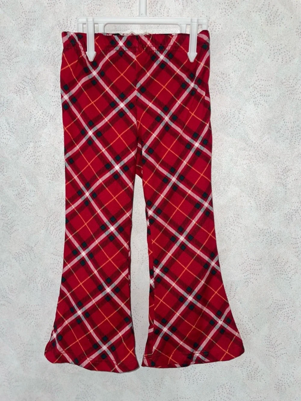 btween Red Knit Sweater with Red Plaid Flare Pants Kids Matching Set - Picture 3 of 7